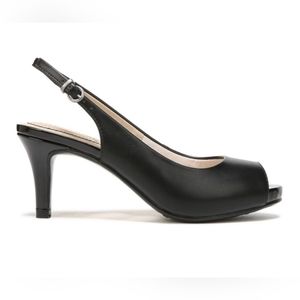 Teller black peep toe pumps